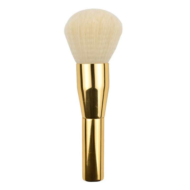 Bright Gold Aluminum Handle Kabuki Powder Makeup Brush