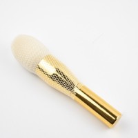 Bright Gold Aluminum Handle Kabuki Powder Makeup Brush