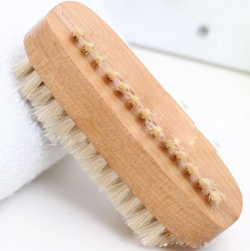 Natural Bristle Bath Brush Exfoliating Wooden Brush