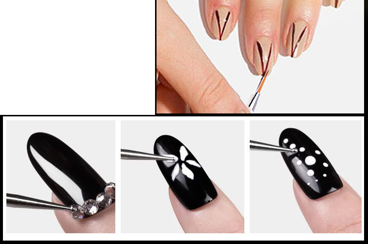 5 Pieces Dual-Headed Nail Art Brushes