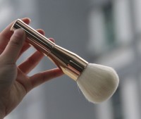 Bright Gold Aluminum Handle Kabuki Powder Makeup Brush