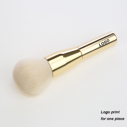 Bright Gold Aluminum Handle Kabuki Powder Makeup Brush